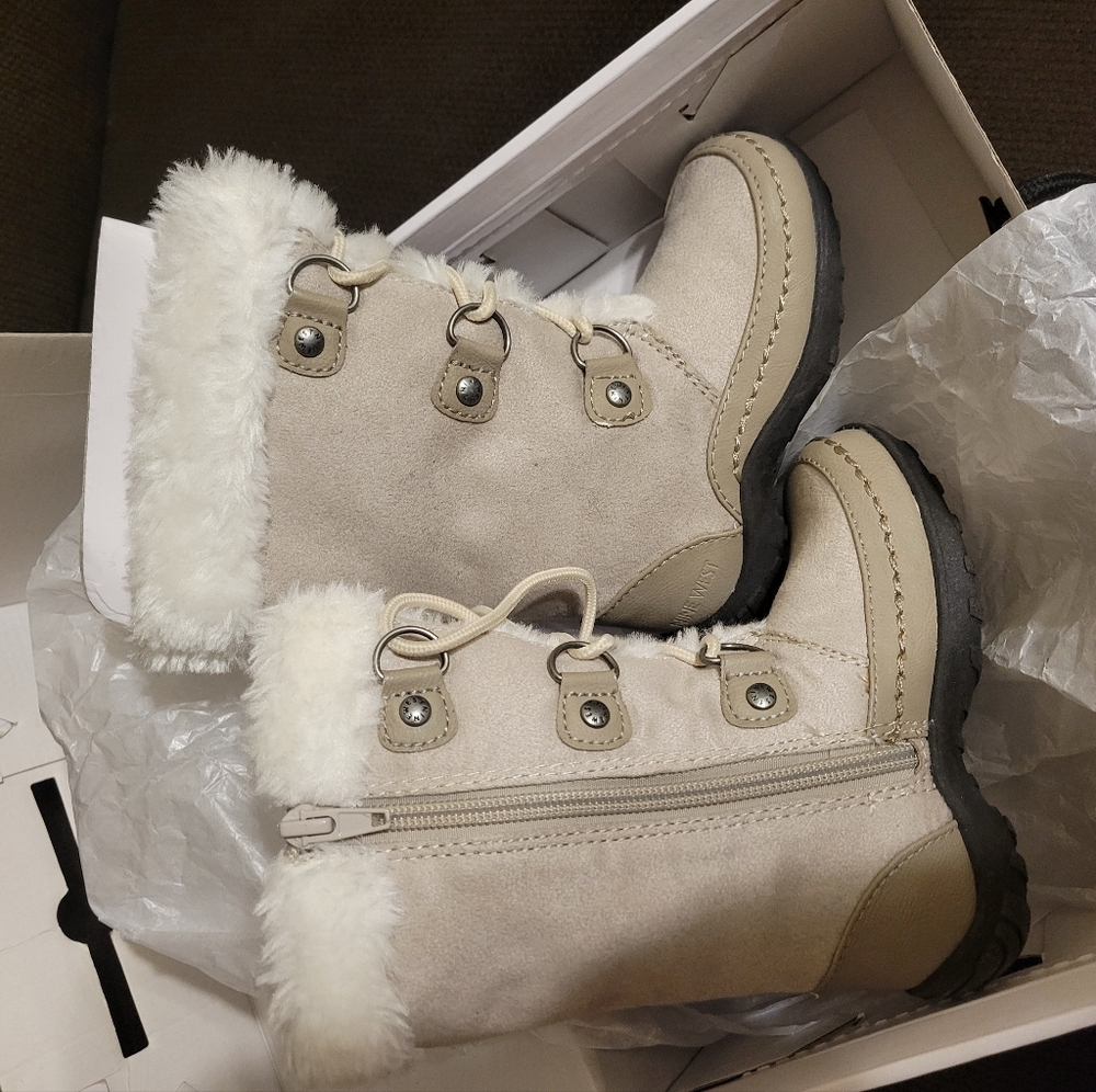 Nine West Daphne Toddler K Off White Boots Size 3 - Picture 6 of 10